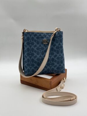 Coach monogram orta boy mavi çanta