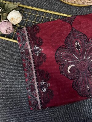 Bohem Ruh Pamuk Şal-678456- Bordo