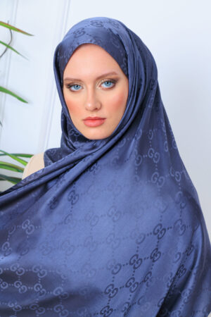 G Desen Pamuk İpeksi Jakar Şal 908204 - füme