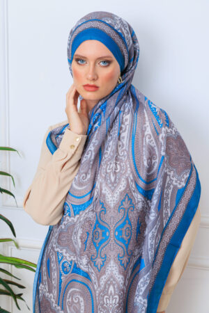 Yeni Etnik Pamuk Soft Şal 65301 - 65301  Turkuaz