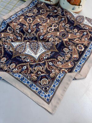 Etro Buta Desenli Pamuk Soft Şal - 377350 - Lacivert Füme