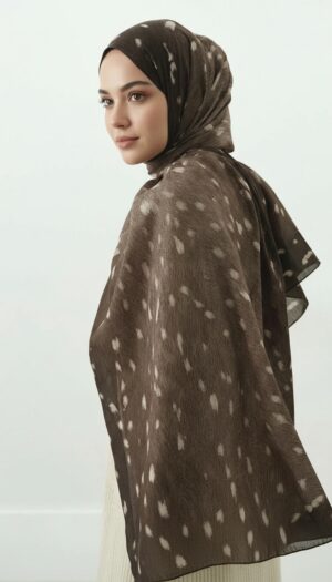 Fawn Ceylan Desen Şal - Vizon