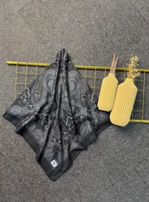 Naturel Pamuk İpek Eşarp-545658-Siyah İnci