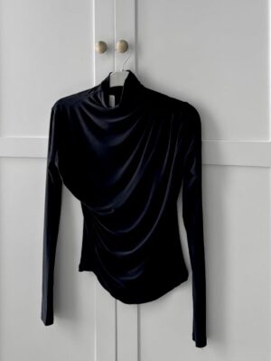 Drapeli Tasarım Bluz  BLZ100297 - Siyah