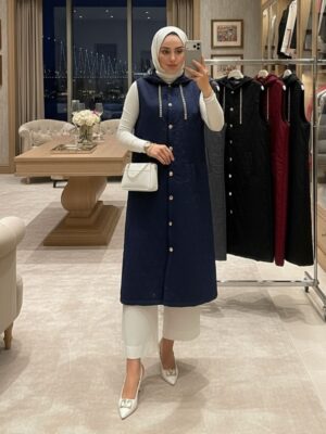 Elle Kapitone Yelek  DŞ100386 - Lacivert