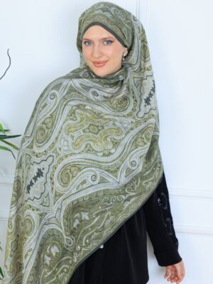 Mirşah Desen Şal  469-021 - V-16 - Koyu Yeşil