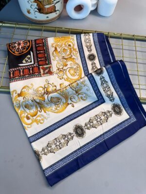VERSACE VUAL İPEK ŞAL- 344456-  MAVİ