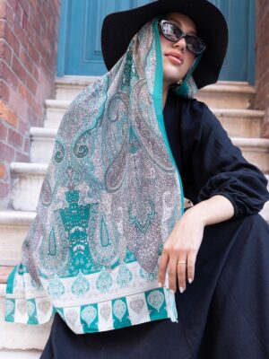 Etnik Etro Desen Pamuk Soft Şal 61534 - Soft Yeşil