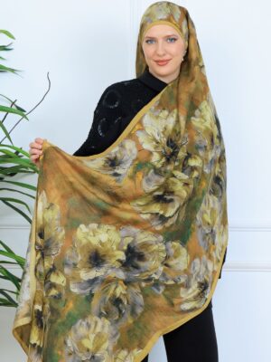 Zemheri Desen Şal  469-023 - V-9 - Yağ Yeşili