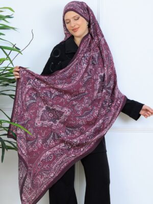 Ravza Desen Şal  469-019 - V-6 - Eflatun