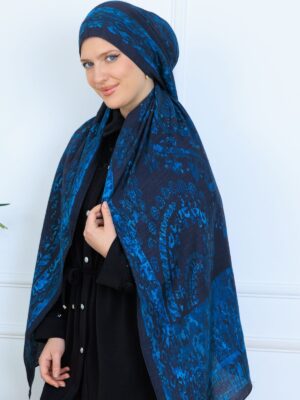 Derin Yansıma Desen Şal  469-017 - V-10 - Okyanus Mavi