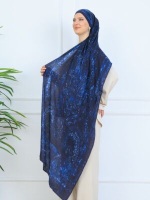Derin Yansıma Desen Şal  469-017 - V-6 -  Derin mavi