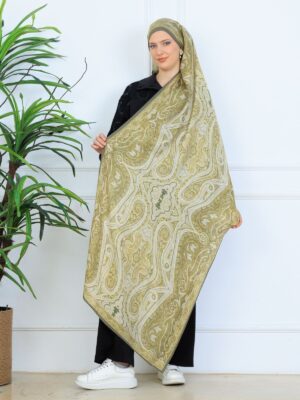 Mirşah Desen Şal  469-021 - V-6 - Yağ Yeşili