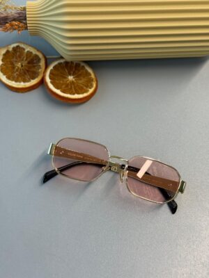 Celine Triomphe Metal Square Güneş Gözlüğü -Altın pembe