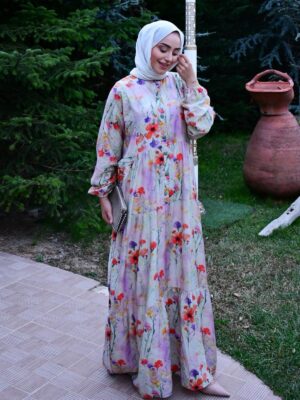 Lilaress Elbise L100100 - Menekşe