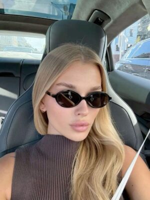 Mıu Mıu İthal Oval Güneş Gözlüğü - Siyah-Kahve