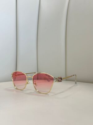 Mıu Mıu Metal Çerçeve Güneş Gözlüğü - Pembe