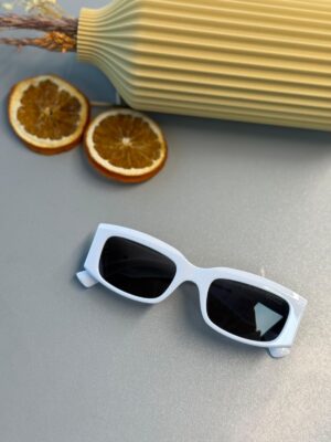 Unisex Dikdörtgen Asetat Güneş Gözlüğü- Beyaz