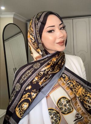 VERSACE VUAL İPEK ŞAL- 344456- SİYAH ALTIN