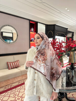 Flora Vual İpek Şal 10100 - Acı Kahve