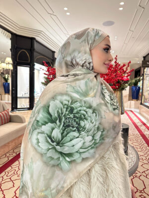 Flora Vual İpek Şal 10100 - Mint