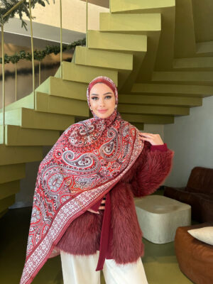 Şehzade Vual İpek Şal 10102 - Kırmızı