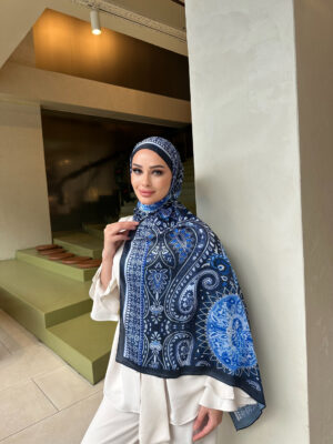 Şehzade Vual İpek Şal 10102 - Lacivert