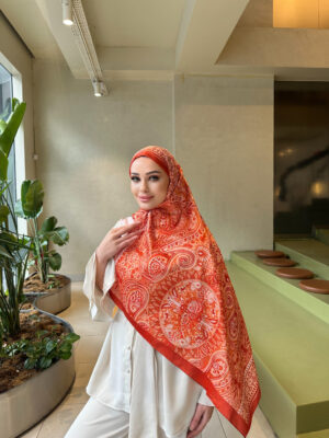 Şehzade Vual İpek Şal 10102 - Turuncu