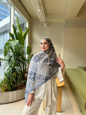 Şehnaz Vual İpek Şal 10103 - İndigo