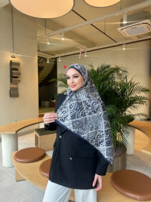 Şehnaz Vual İpek Şal 10103 - Lacivert Taş