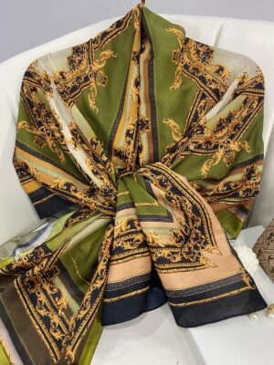 Etnik Desen Pamuk Soft Şal 83924 - Haki