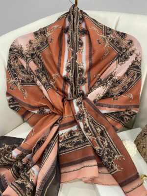 Etnik Desen Pamuk Soft Şal 83924 - somon