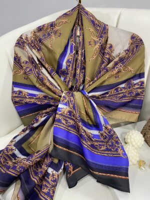 Etnik Desen Pamuk Soft Şal 83924 - Saks-yağ yeşili