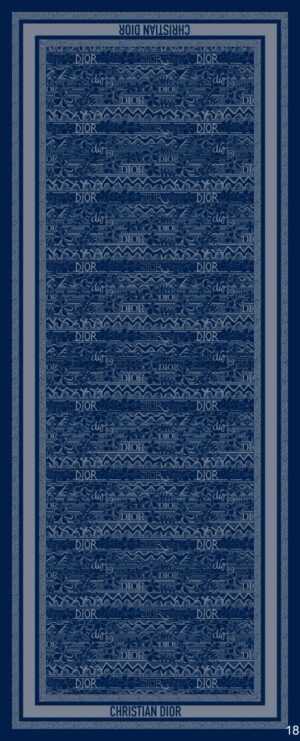 Monogram Pamuk Soft Şal 86021 - Lacivert