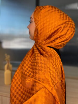 Qoza Desen İpeksi Jakar Şal - Bal Kabağı