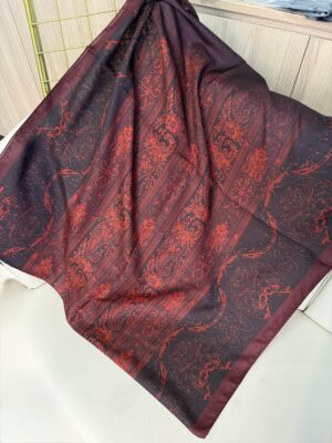 Sarmaşık Desen Pamuk İpek Şal -41200- Bordo