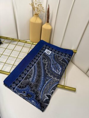 Etro Pamuk İpek Şal -987654-Gizemli Mavi