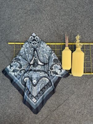 Etro Desen Pamuk Soft Eşarp 27091 -Antrasit