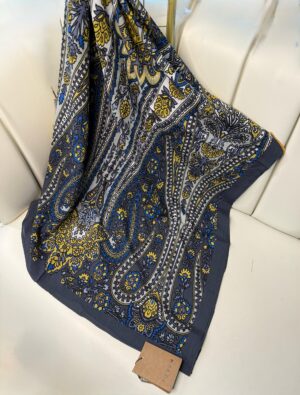 Touch İthal Etnik Desen Pamuk İpek Şal- 99880 -Füme