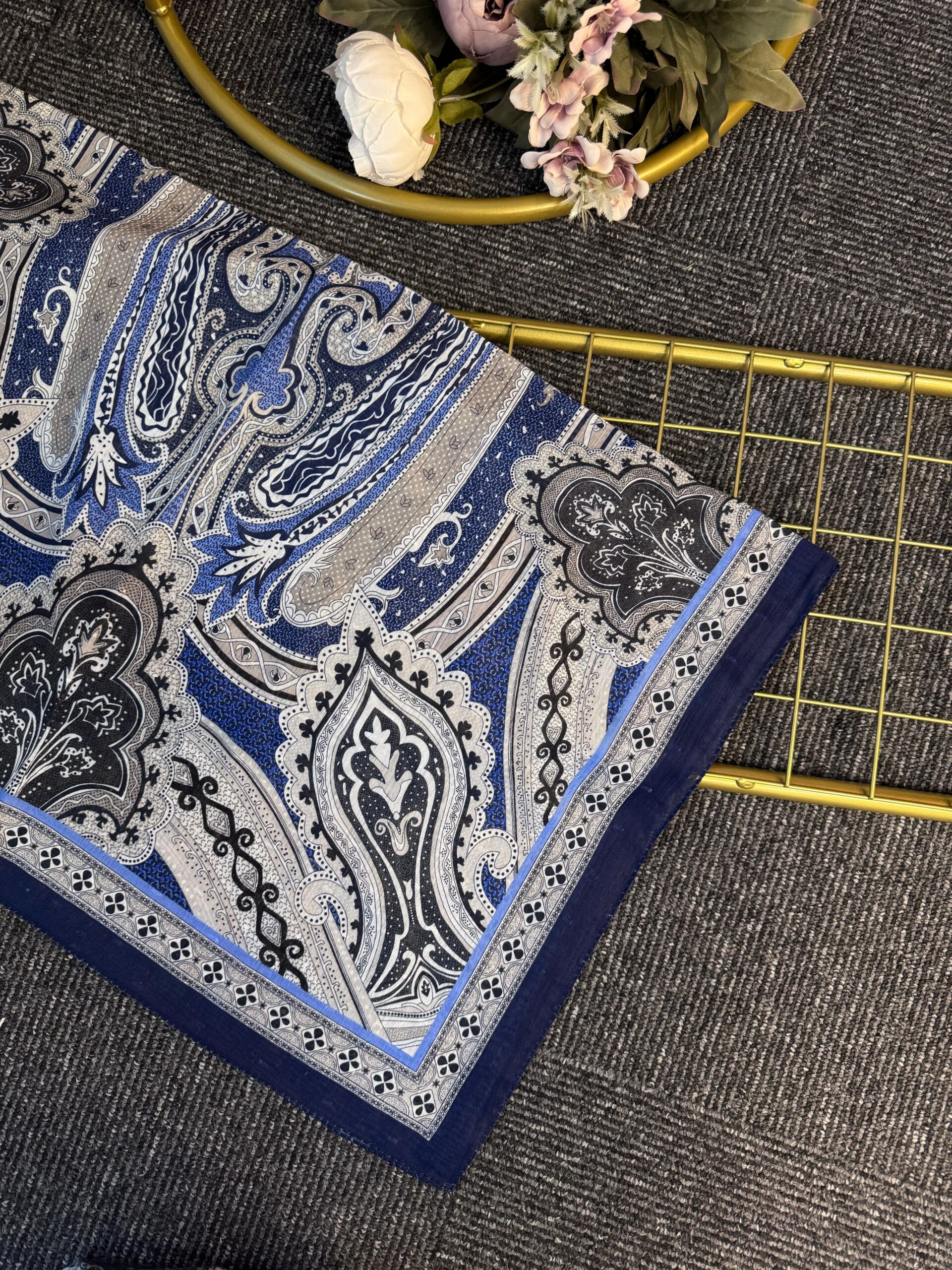 Rüya Sarayı Pamuk Şal-900080-Lacivert