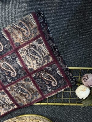 Zemheri Motif Pamuk  Şal-665544-Bordo