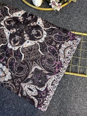 Miras Paisley  Doğal Pamuk Şal-Şeker Pembe