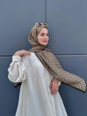 Yaldızlı Desen Pamuk Şal-110000- Siyah