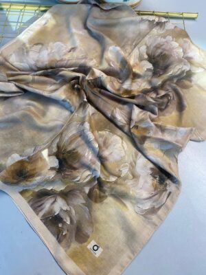 Rosaline Desen Pamuk İpek Şal-13000-Latte