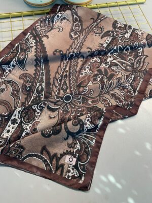 İnci Gecesi Desen Pamuk İpek Şal-10004-ACI KAHVE