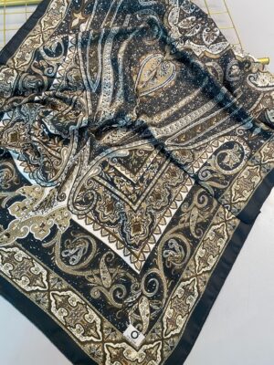 Nakkaş Desen Pamuk İpek Şal-10003-Zümrüt