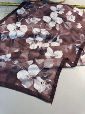 Wild Rose Pamuk ipek Şal-10007-Sütlü kahve