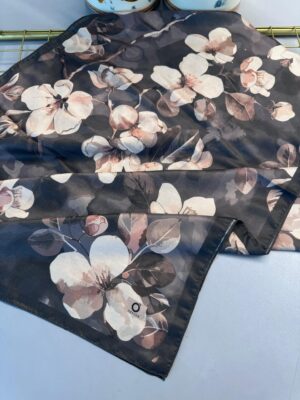 Wild Rose Pamuk ipek Şal-10007-Füme