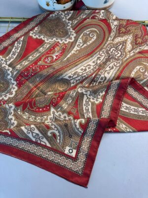 SAHRA DESEN PAMUK İPEK ŞAL-10005-Şarap Kırmızı