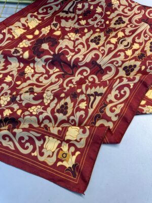 Lilyum Desen Pamuk İpek Şal-10008-Vișne